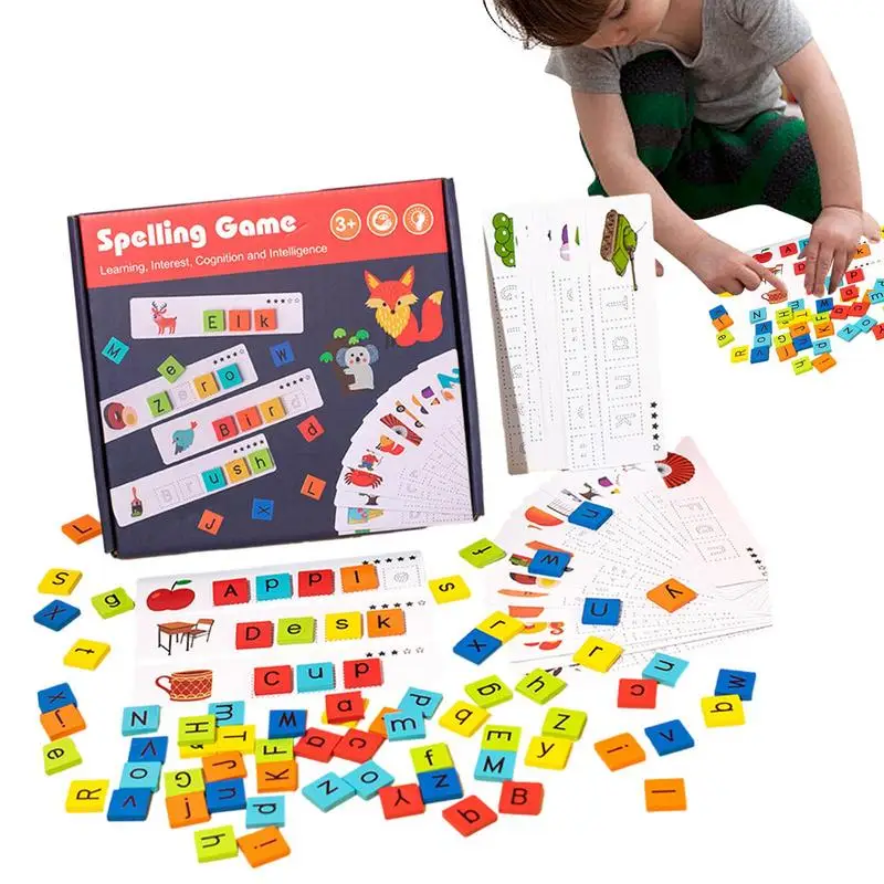 

Spelling Block Game Multifunctional Building Block Toys Preschool Board Game For Exercising Children Fine Motor Skills Great