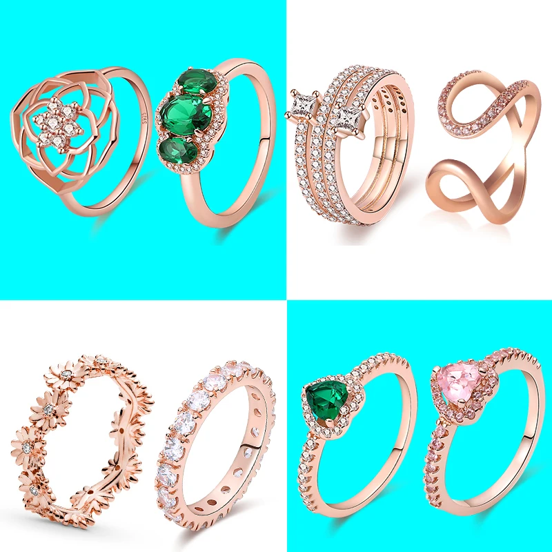 

2022 trend 925 Sterling Silve Rings For Women Wholesale Popular Flower Lucky Rings For Women Jewelry Making Dorpshipping rings