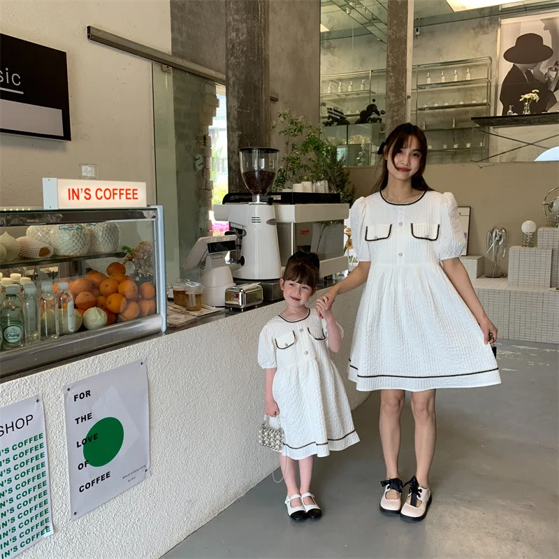 

2022 Summer Mommy Daughter Matching Dresses Mumy And Me One Piece Clothing Children Clothes Baby Girls And Women's Summer Dress