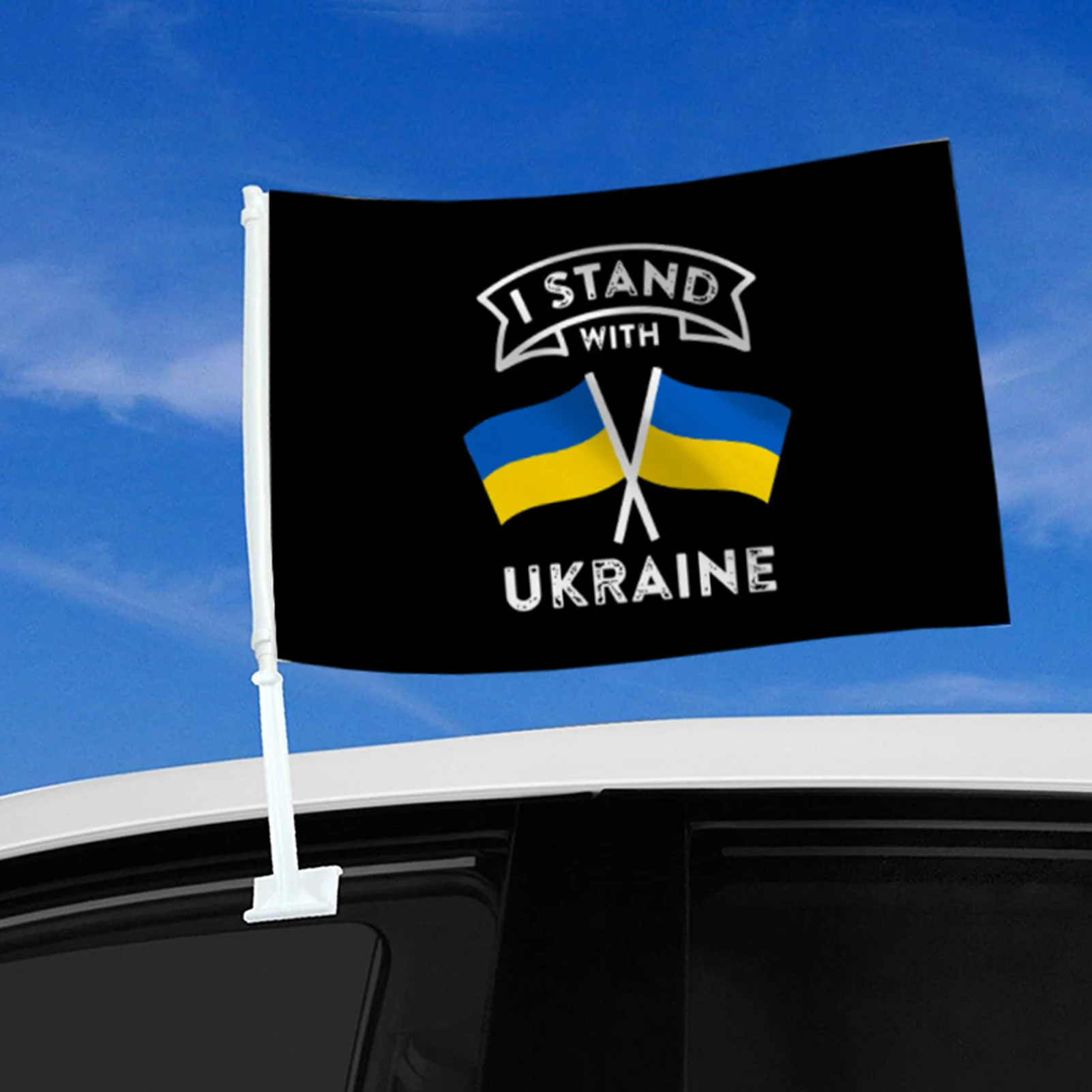 

NEW Ukraine National Flag 45X45cm Ukraine Car Flags Hanging Polyester Blue Yellow UKR Ukrainian Flying Flags For Decoration