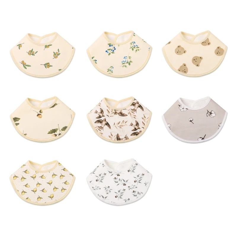 

Cotton Baby Bibs Thick 3-Layers Burp Cloth Drool Bib for 0-2Y Infant Gender Neutral Drooling Bib Newborns Shower Gift