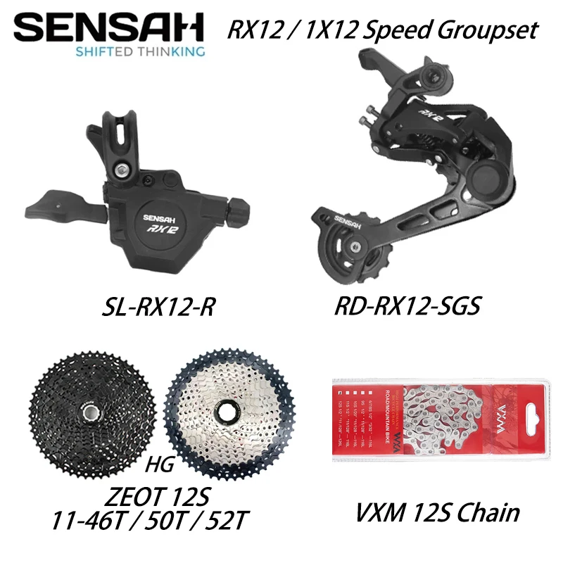 

SENSAH RX12 1x12 Speed Derailleurs Bike Groupset Trigger Shifter Lever Rear Derailleur ZEOT Cassette 46T 50T 52T VXM X12 Chain