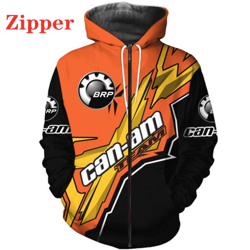 

2022 novo hoodie masculino brp can-am logotipo hoodie com capuz 3d impressão digital zíper hoodies esporte ao ar livre moletê hi