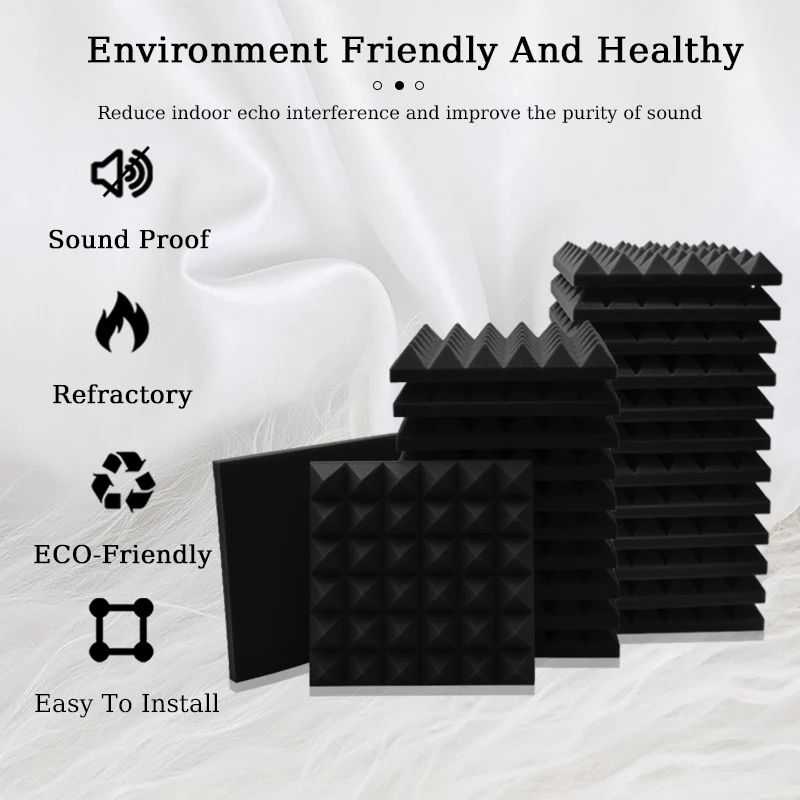 TOUO Pyramid Акустическая пена 6/12/24 шт. Звукопоглощающая звукоизоляционная обработка