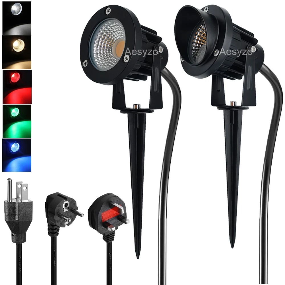 

Lawn Lamp LED 15W Landscape Lighting Waterproof Warm White Red Green Blue Garden Path Wall Tree Outdoor Spotlight with Plug