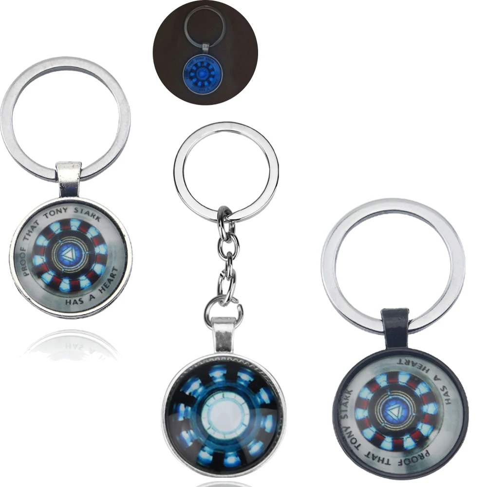 

1PC Iron Man Heart ARC-REACTOR Fashion Keychains Tony Stark Cosplay Props Metal Pendant for Men Women Accessories Jewelry Gifts