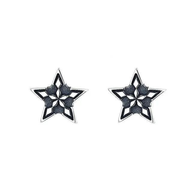 

024R ZFSILVER S925 Silver Korean Fashion Trendy Luxury Lovely Baroque Style Star Earring Charm Jewelry Girl Women Match-all Gift