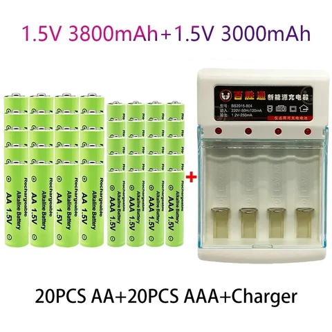 KEPAH никель-металлогидридные аккумуляторы AA 3800mAh + AAA 3000mAh 1.5В