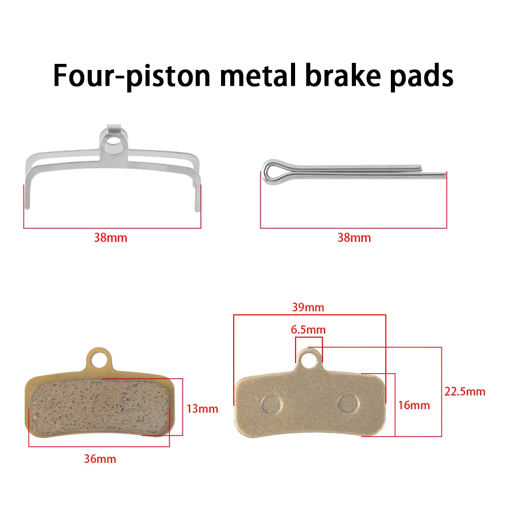 Фото Тормозные колодки NUTT 4 Piston MTB Hydraulic Disc Brake Pad для шоссейных и горных велосипедов, металлические колодки Ice-Tech, для Shimano M6120 M7120 №3