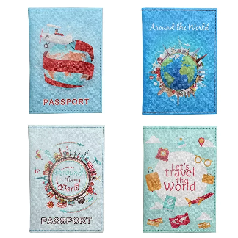 

1PC Fashion World Map Cartoon Passport Cover Landscape Men Women PU Leather Travel Passport Holder Case Card ID Holders