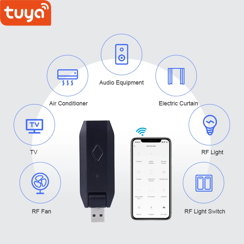 

Tuya Умный дом WiFi IR RF универсальный пульт дистанционного управления для телевизора/кондиционера/радиочастотного выключателя, совместим с Alexa Yandex Alice