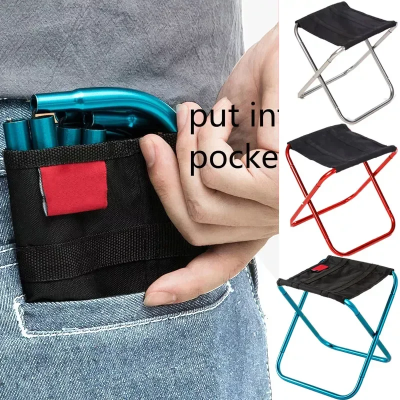 

2023NEW Folding Camping Stool Aluminium Alloy Portable Lightweight Fishing Chair Picnic Travel Mini Bench Stool With Bag 4 Color