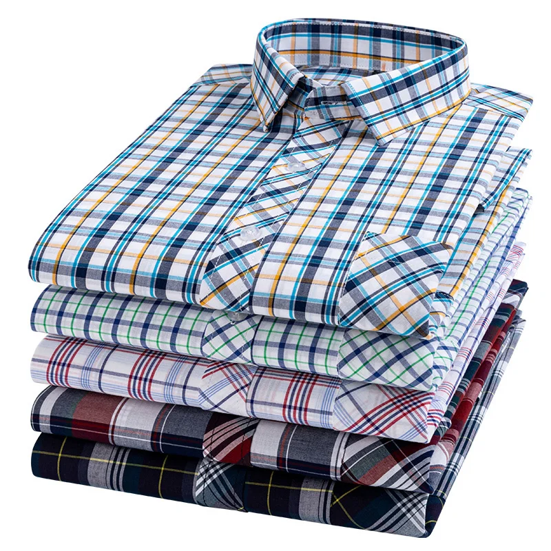 

New Cotton Plaid Casual Sirts For Men Lon Sleeve Fasion Print Cecked Reular Fit Mens Plaid Sirts Dress Daily Clotin Soft