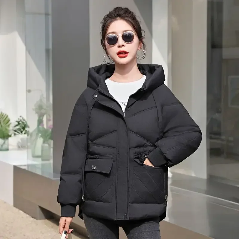 Свободное повседневное женское стеганое пальто с подкладкой на молнии женская