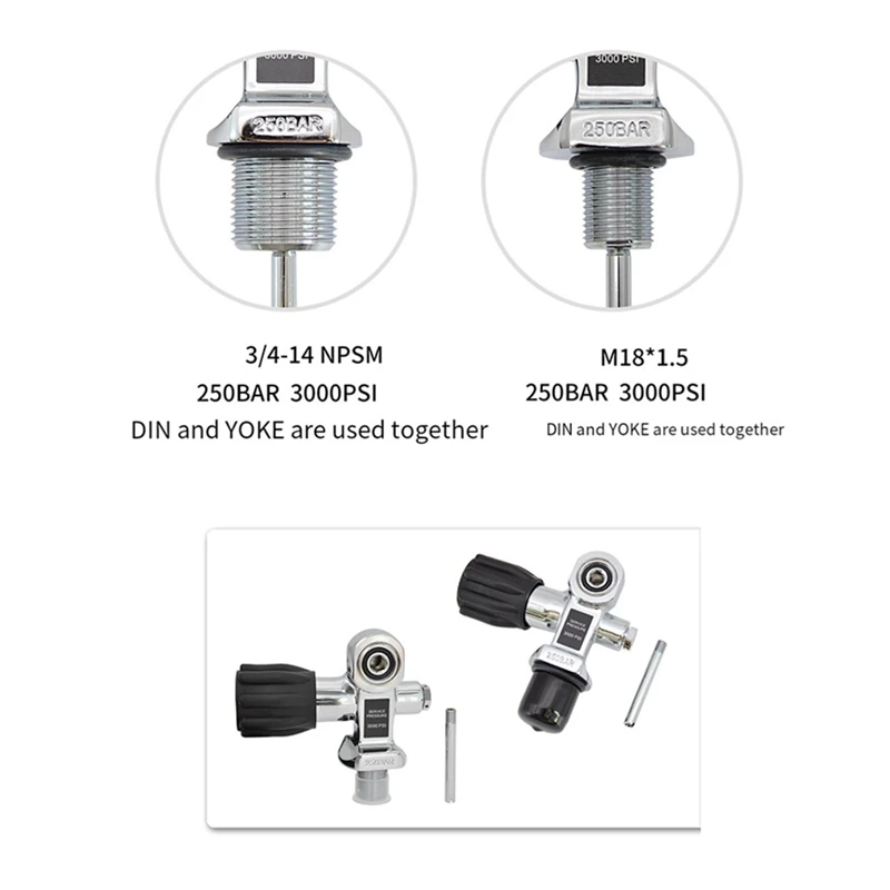 Кислородная бутылочка для подводного плавания головка клапана цилиндр высокая