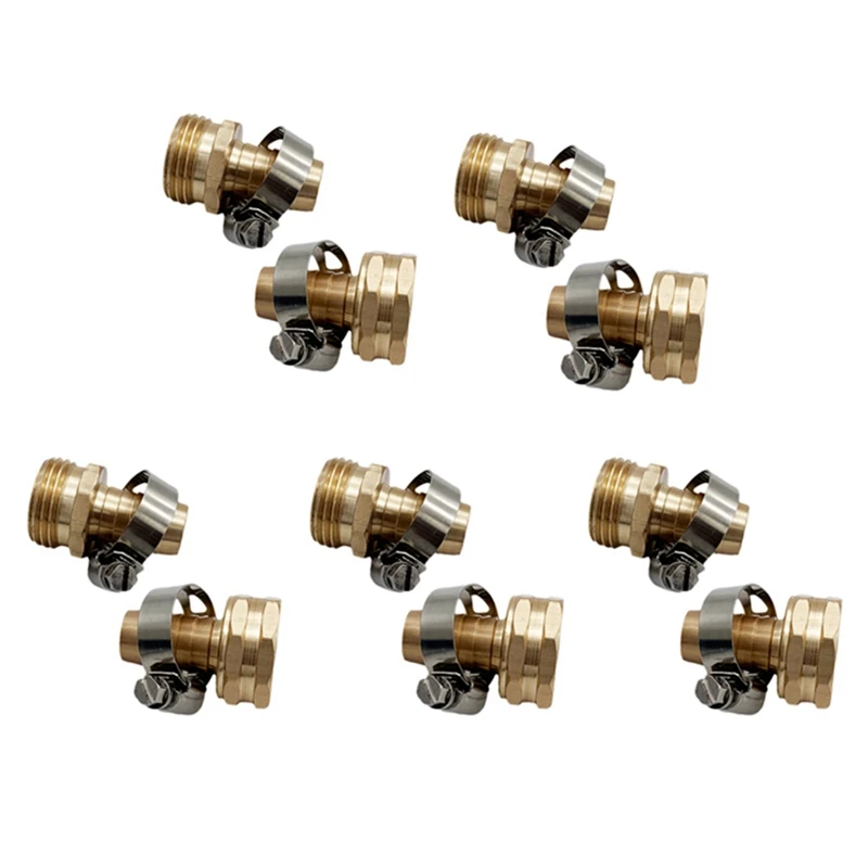 

10Set Garden Hose Connector Garden Hose Mender 5-Point Water Pipe Repair Repair Joint Water Pipe Repair Tool 5/8 Inch