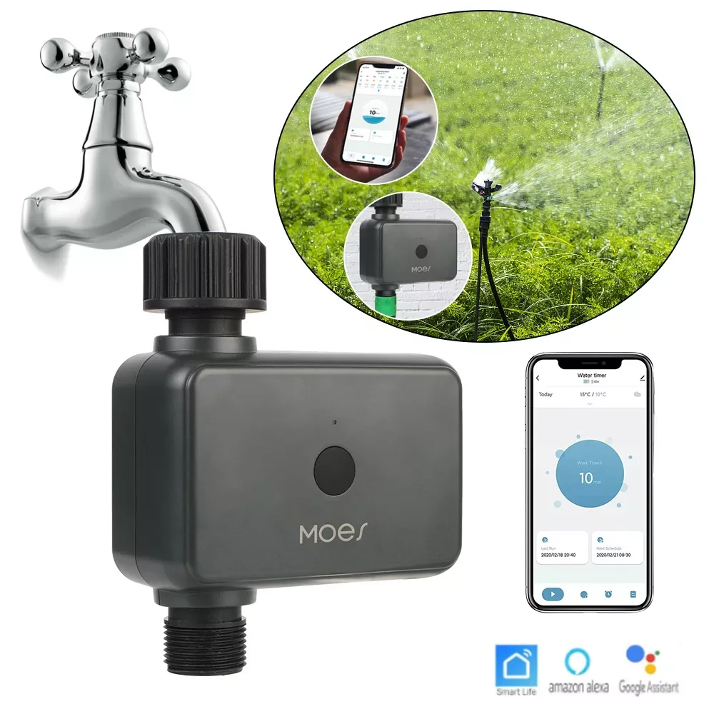 

NEW2023 Watering Timer Garden Irrigation Controller for Garden Yard Electronic Automatic Watering Smart Alexa Bluetooth Battery
