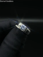 1ct moissanite mens ring 925 silver beautiful fire diamond alternative luxury wedding rings luxury jewelry for couples