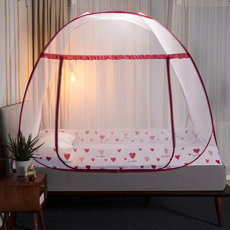 

Folding Mosquito Net Canopy With Bracket Bed Tent for Adult Room Decoration Tent Bed Curtain With Frame Home Bedroom Decoration