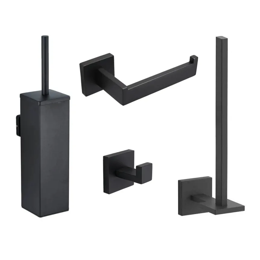 

Black Square Toilet Brush Set 304 Stainless Steel Holder