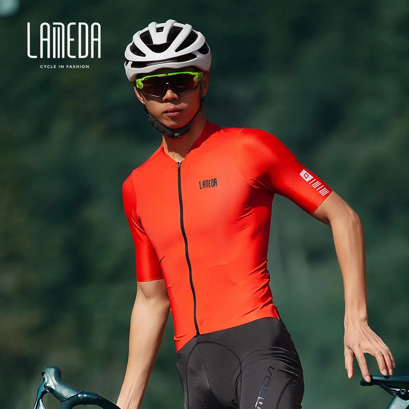 

Lambda Summer Solid Color Bicycle Short Sleeve Breathable Tight Cycling Clothing Men's Mountain Highway Vehicle Clothing