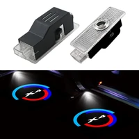 2 piecesset car door welcome light hd led laser projector lamp warning light for bmw f26 g02 x4 logo auto external accessories
