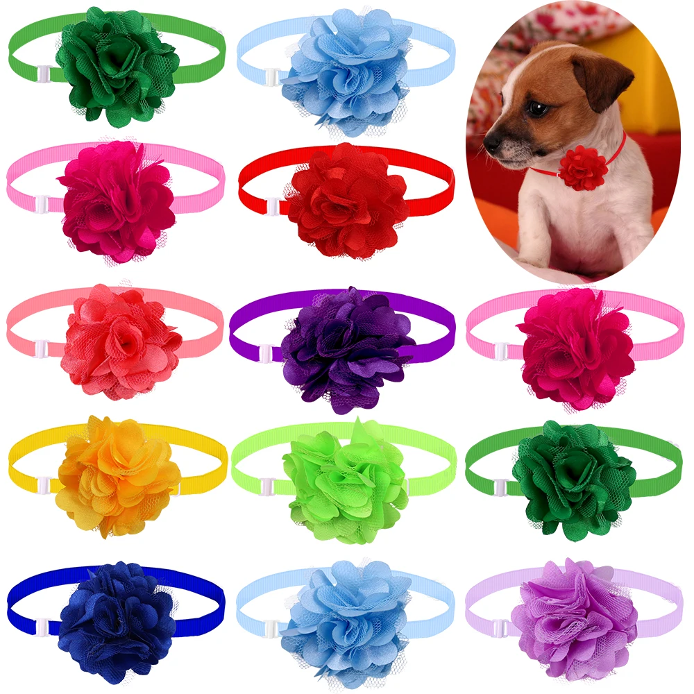 

60pc Small Dog Bow Tie Flower Fashion Dog Supplies Cute Pet Dog Cat Bowtie Pet Products Dog Grooming Accessories for Small Dogs