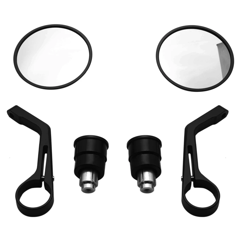 

7/8 Inch Round Motorcycle Rear View Mirrors Motorbike Handle Bar End Rear View Mirrors Black Cafe Racer Mirror