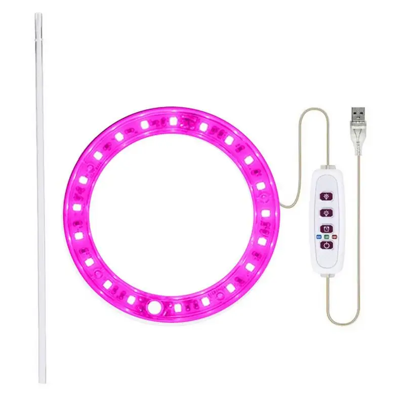 

Plant Grow Light Ring Plant Light With Adjustable Timer & Stand Height Waterproof Growing Lamps With 3 Lighting Modes & 5 Level