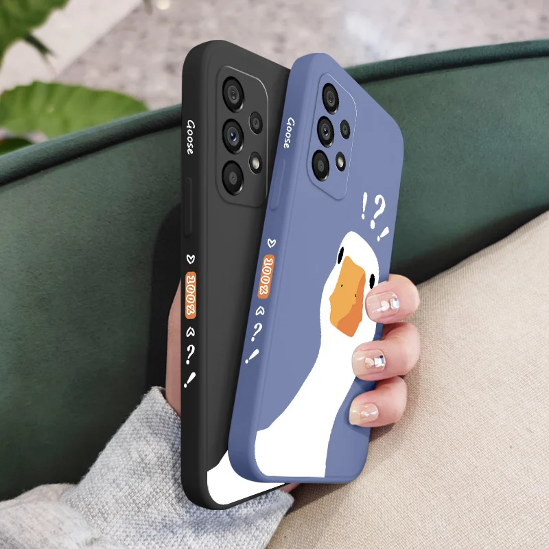 Doubtful Duck Phone Case For Samsung A54 A34 A24 A14 A73 A53 A33 A23 A13 A03S A04 A04S A72 A52 A52S A32 A22 A12 A71 A51 4G 5G