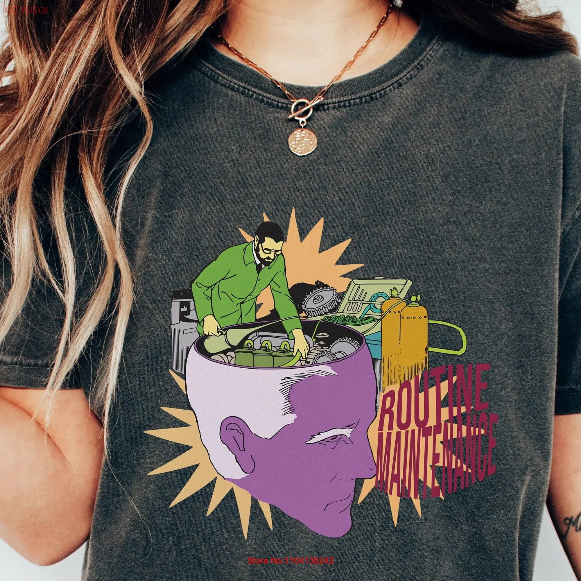 Футболка в стиле ретро с рисунком и коротким рукавом