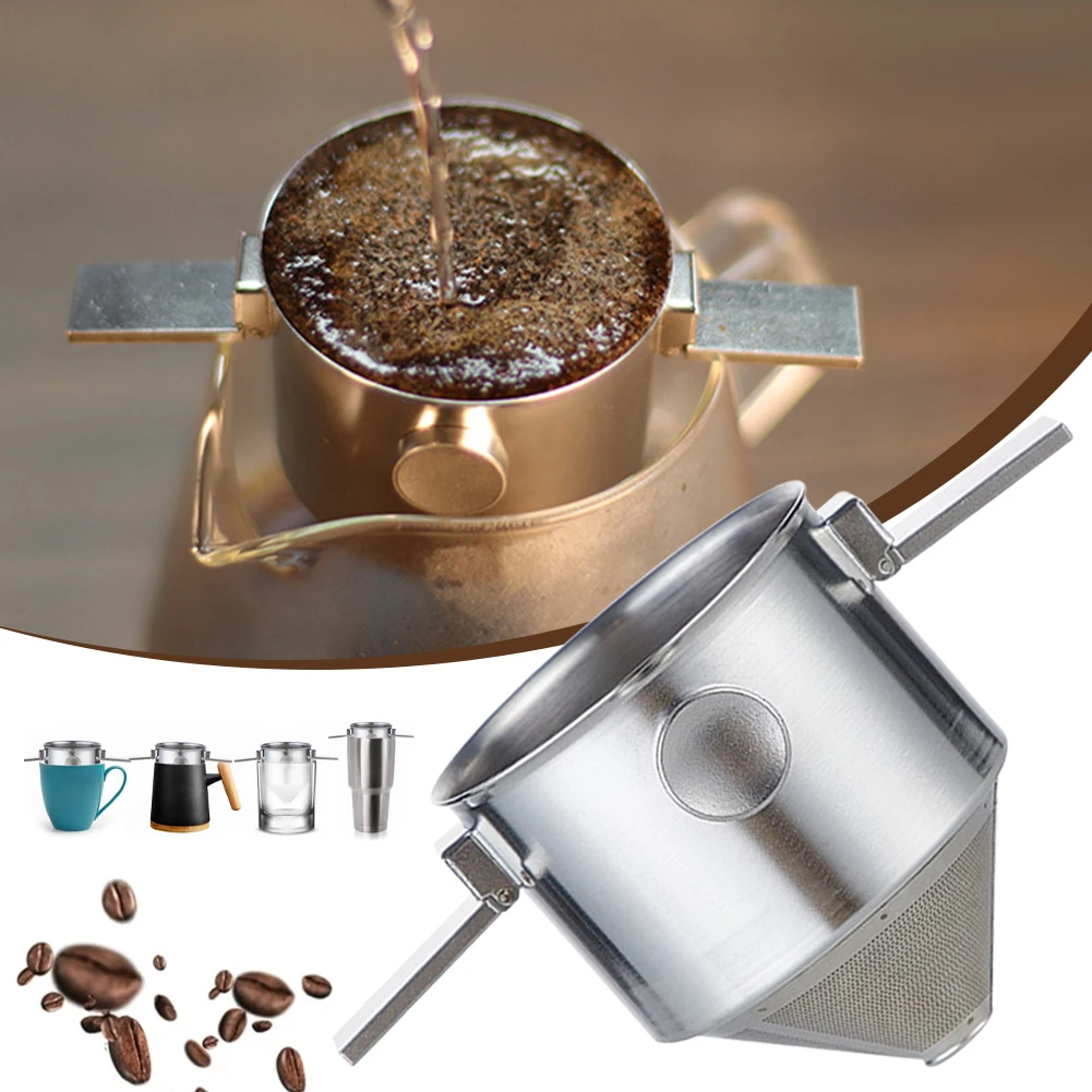 

Coffee Filter Coffee Maker Stainless Steel Drip Coffee Tea Holder Reusable Paperless Pour Over Coffee Dripper Home Coffeeware