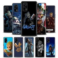 marvel phone case for realme 5 6 7 7i 8 8i 9i 9 xt gt gt2 c17 pro 5g se neo2 soft silicone case cover cute anime groot marvel