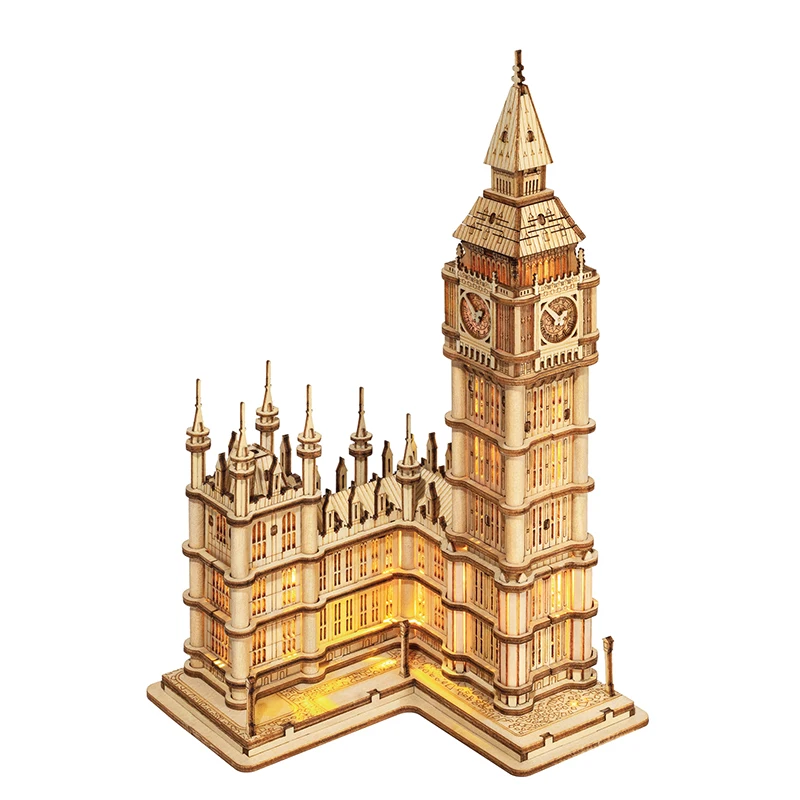 

Robotime Rolife DIY 3D Tower Bridge,Big Ben,Famous Building Wooden Puzzle Game Assembly Toy Gift for Children Teen Adult