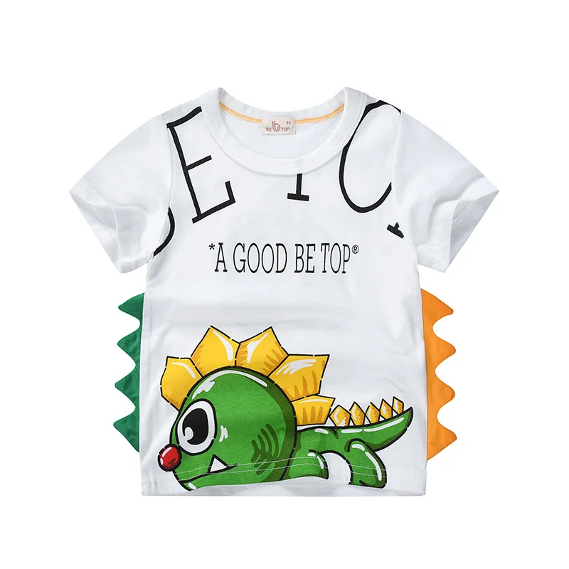 Baby Boy Summer T-Shirts Kids Toddler Children Cartoon Animals Shark Dinosaur Print Cotton Tee Clothes Camisetas Roupa Infantil enlarge