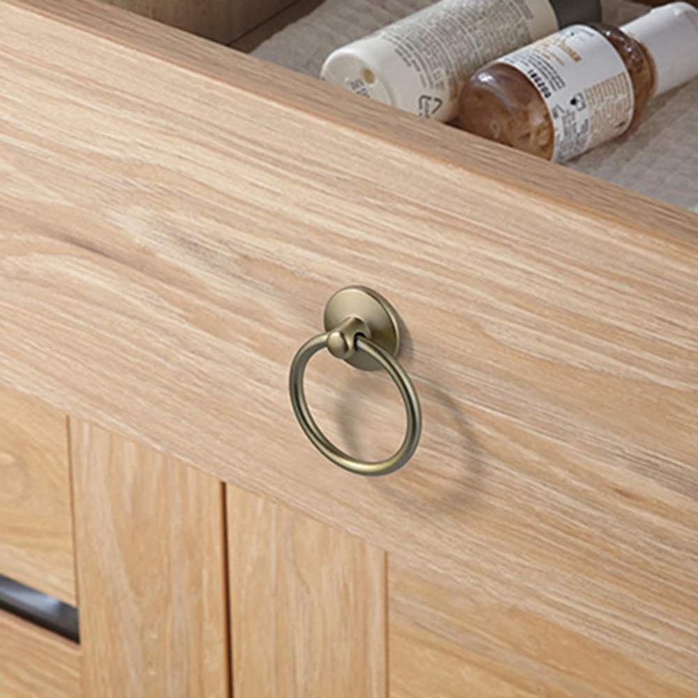 

1Pcs Ring Single Hole Pull Ring Cabinet Door Handle For Home Decoration European Ring Ring Ring Drawer