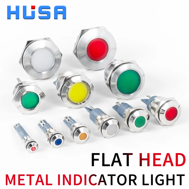 

1pcs Metal LED Warning Indicator Light Signal Lamp Pilot PIN 3-6 12-24 220V 6/8/10/12/16/19/22mm Power Waterproof IP65