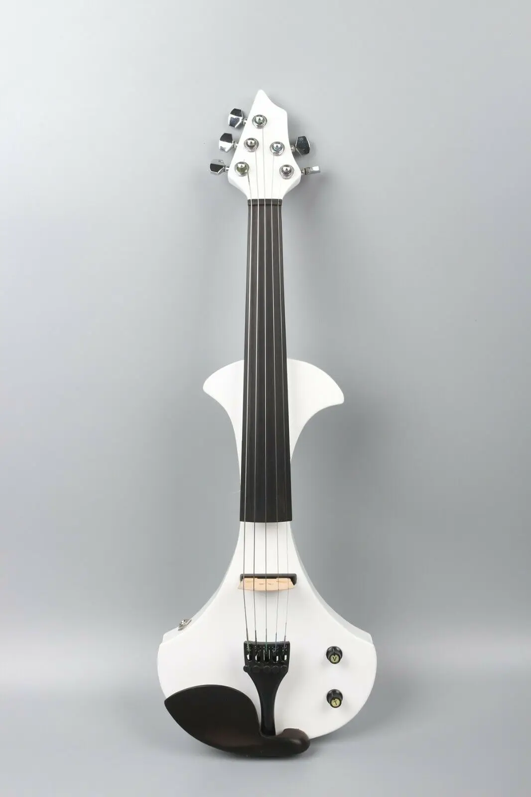 

Yinfente white color 5 string 4/4 Electric Violin Guitar Shape Sweet Sound Free Case #EV24