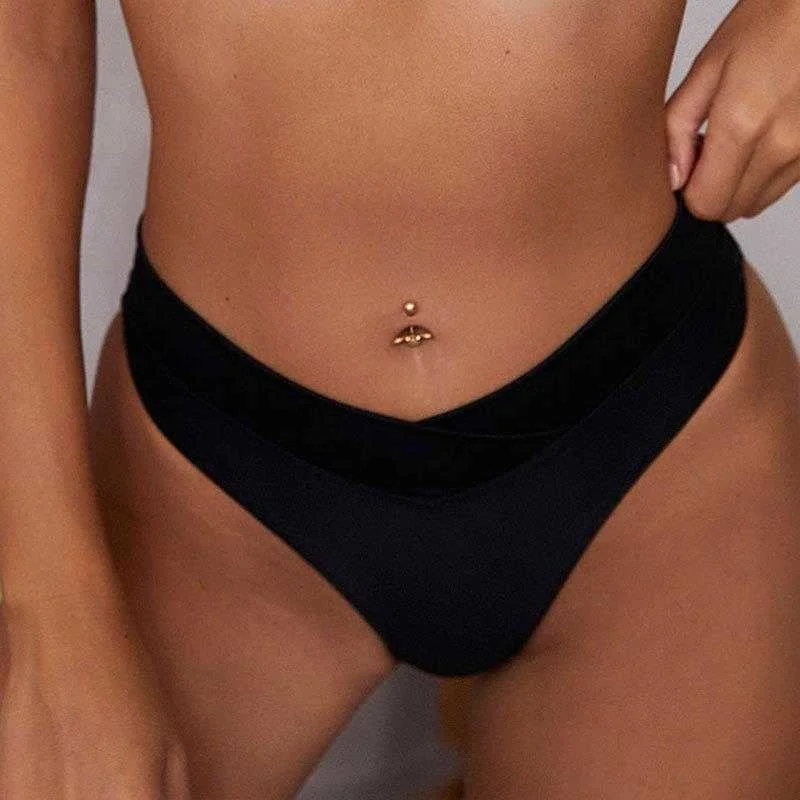 

Женские плавки, однотонные купальники, модные консервативные плавки с высокой талией