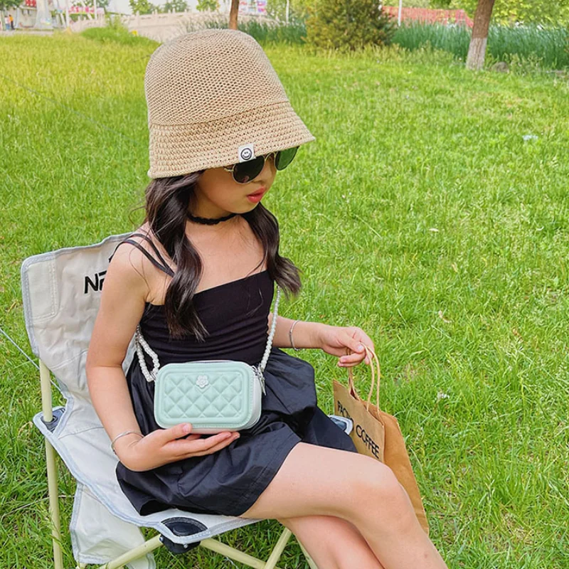 Baby Kids Cute Square Shoulder Bags Girls Princess Accessories Coin Purse Handbags Wallet Fashion Children's Small Crossbody Bag