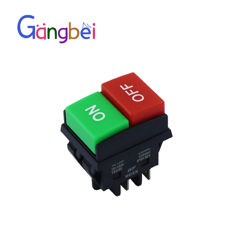 

Кнопочный переключатель Gangbei WF03-C1 красный 1NO 1NC