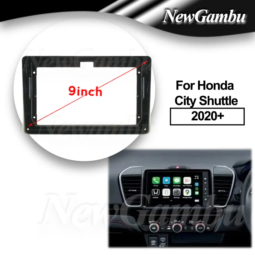 

9-дюймовый для Honda City shut2020 + рамка, аудиоадаптер, комплекты отделки панели приборной панели, радио плеер, экран 2 Din