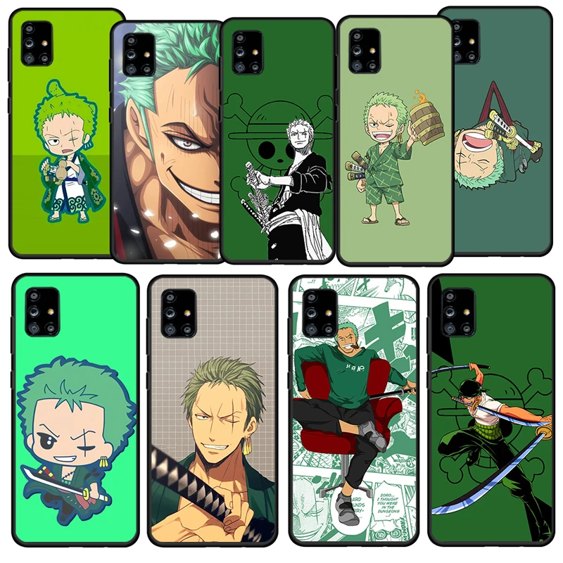 

ONE PIECE Roronoa Zoro For Samsung Galaxy A52S A72 A71 A52 A51 A12 A32 A21S 4G 5G Fundas Soft Black Phone Case Capa Cover Coque