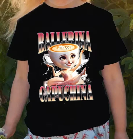 Детская футболка Brainrot Meme из хлопка и полиэстера