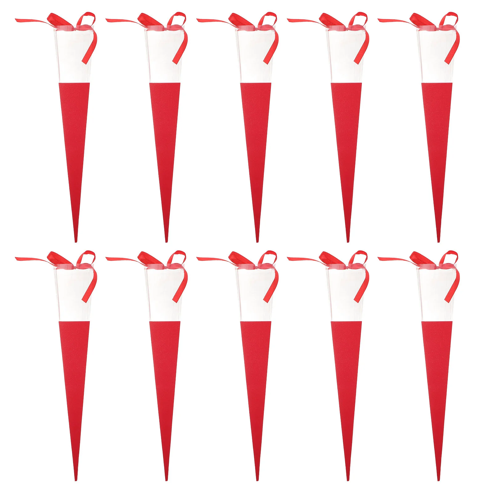 

10pcs Single Rose Flower Gift Box Clear Packaging Floral Wrap Paper Bouquets Wrapping Florist Supplies for Valentines Day