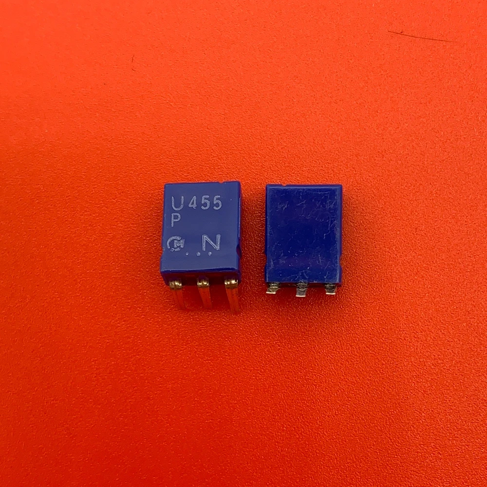 100PCS/ 455K Murata Ceramic Crystal Oscillator Filter CSU455PB U455P 455KHZ Blue Straight Insert Curved Foot Tripod