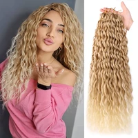synthetic loose water wave braiding hair extensions 24 inches ombre natural blonde brown pink crochet braid hair bundle