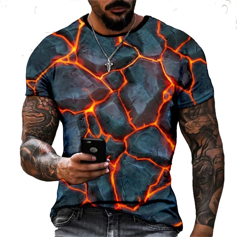 

Summer Trend Fashion 3D Cartoon Pattern Short Sleeve Street Hip Hop Style Loose Comfortable Material Crew Neck T Shirt For Men