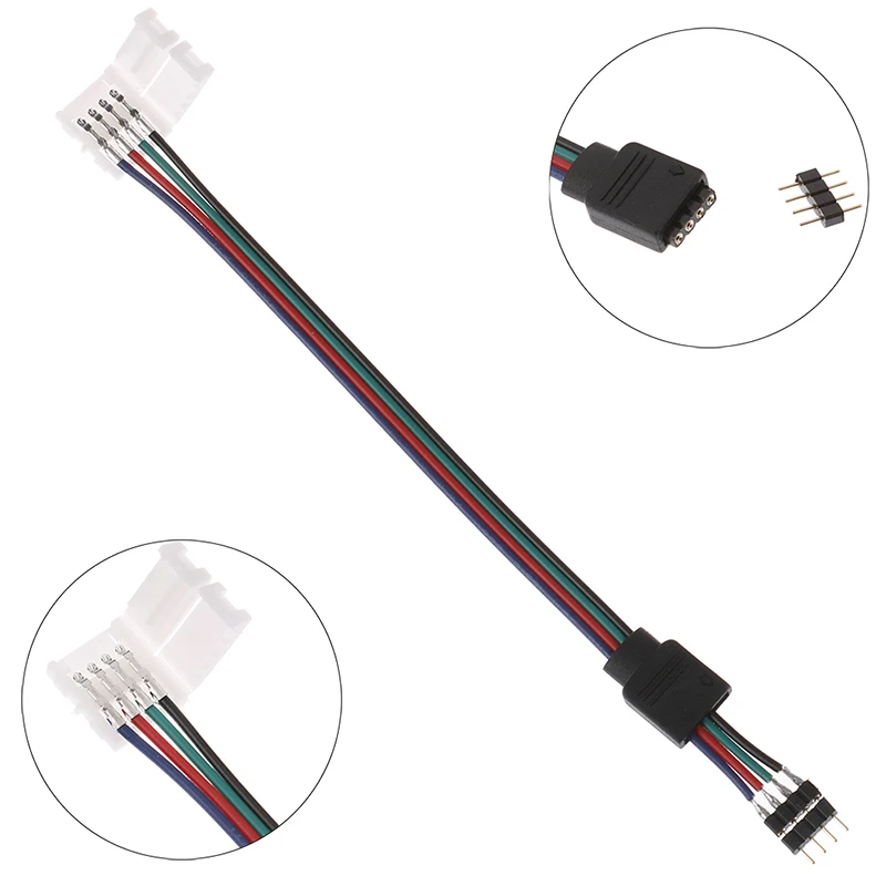 

1Pc 15cm 5050 RGB 4 Pin LED Strip Light Connectors Strip To Power Adaptor 4 Conductor 10mm Wide Connector