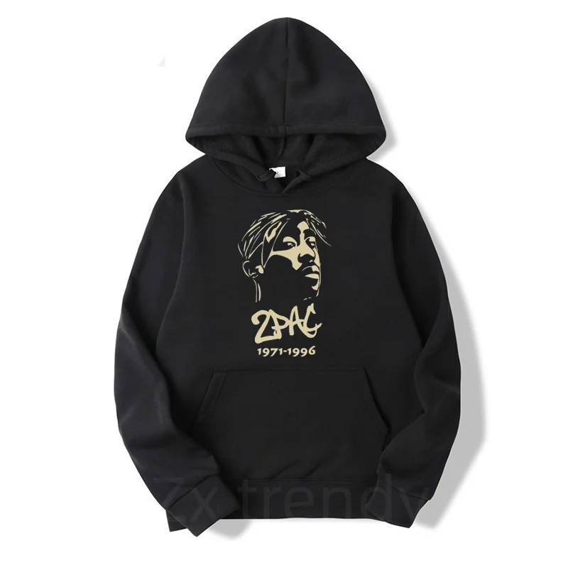 

Hip-hop rap 2Pac tupac hoodies Men's tracksuit Fall/Winter plush hoodie, men's print sweater loose sport Hood Sweatshirts for